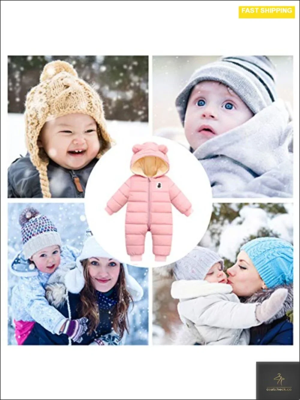 Baby Snowsuit Winter Coat Warm Hoodie Romper Puffer Jacket